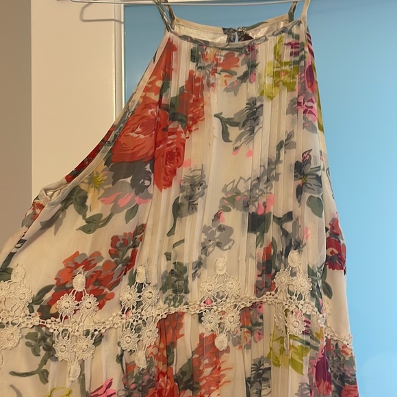 Anthropologie Ranna Gill Size large Floral Dress with Crochet - Picture 2 of 3
